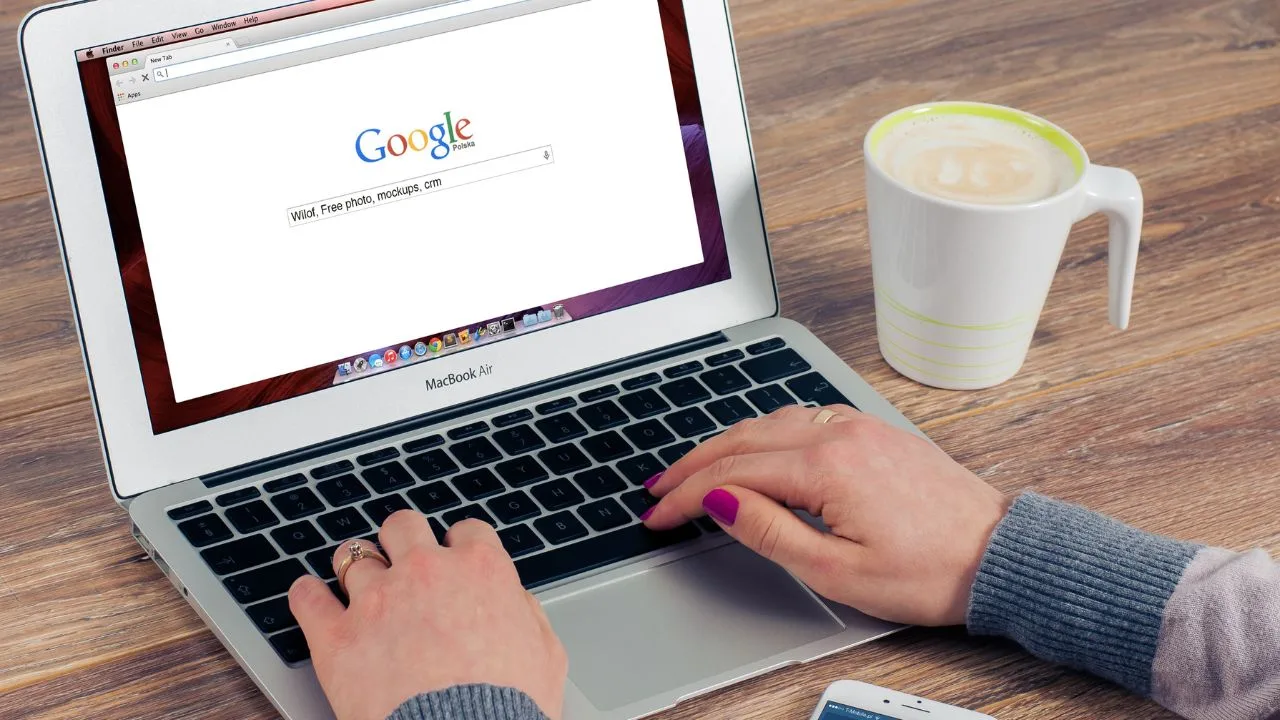 Laptop with Google search open, showcasing advanced SEO strategies and results driven by Codeviate.
